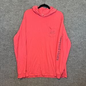Vineyard Vines Shirt Mens 2XL Whale Pocket Spell Out Long Sleeve Hoodie Tshirt